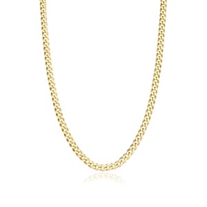Lant argint placat cu aur galben model cubanez plat 4 mm x 55 cm DiAmanti PancerkaP100-Gold-55cm-SL (Argint 925‰ 10,5 g.)